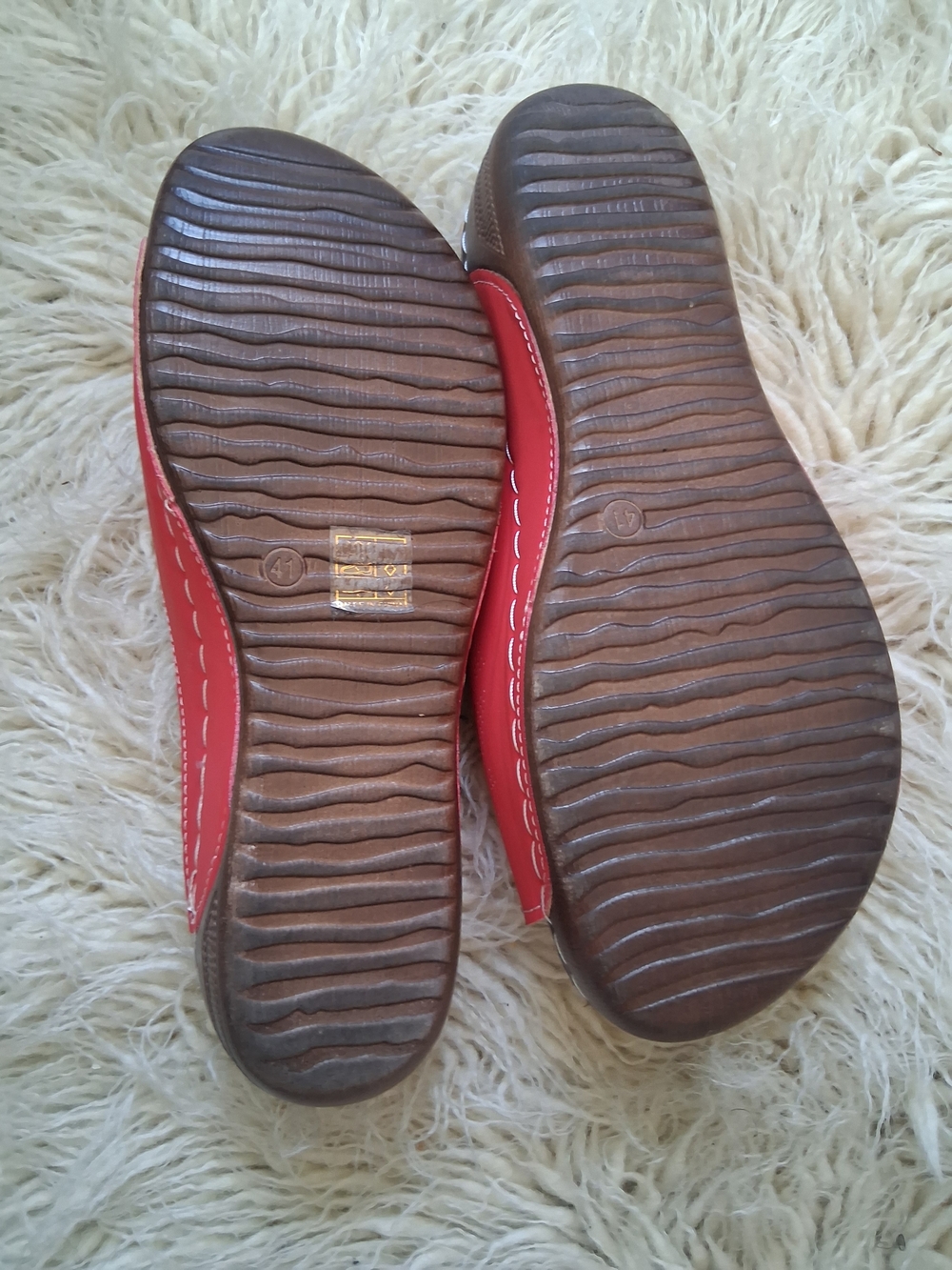 Red Slip-On Shoes with Cushioned Rubber Sole